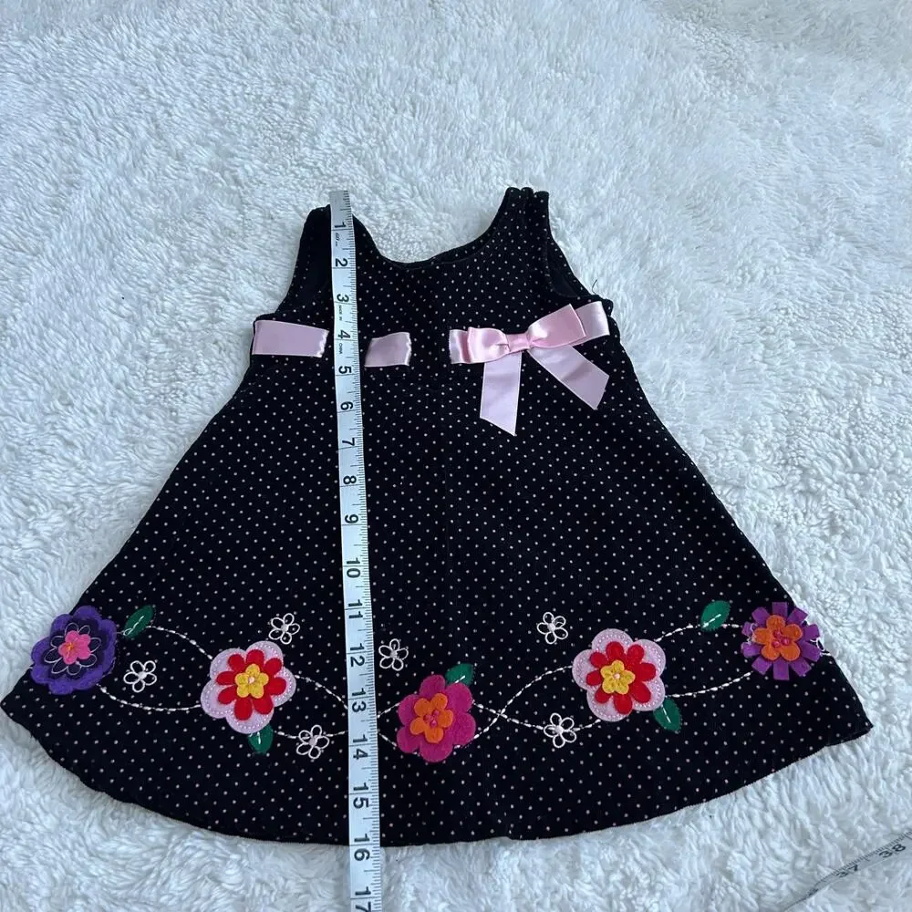 Blueberi Boulevard Sleeveless Corduroy Dress Floral SZ 12M Grandma Fun Soft Girl - Picture 3 of 5